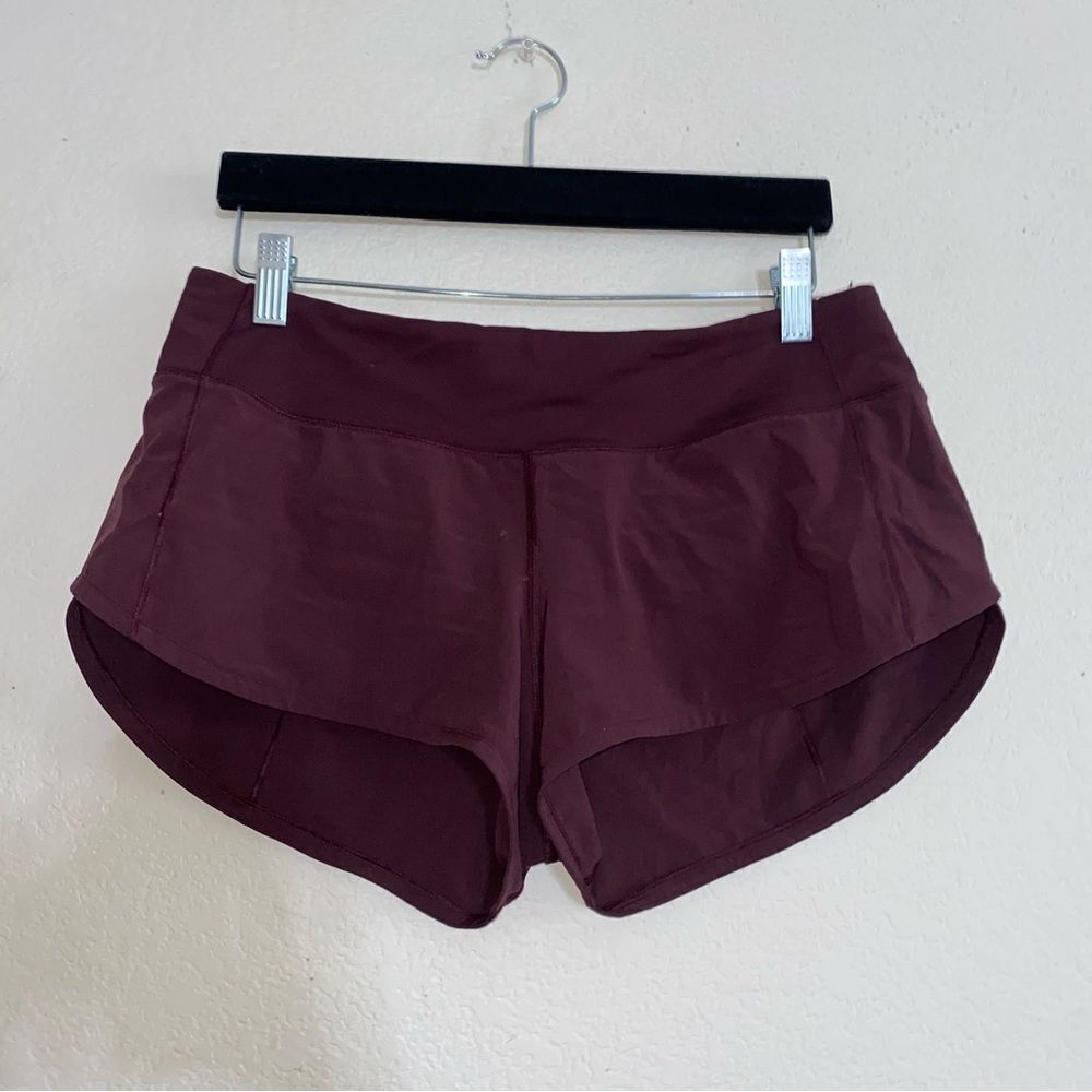 Lululemon Athletica deep eggplant purple athletic shorts